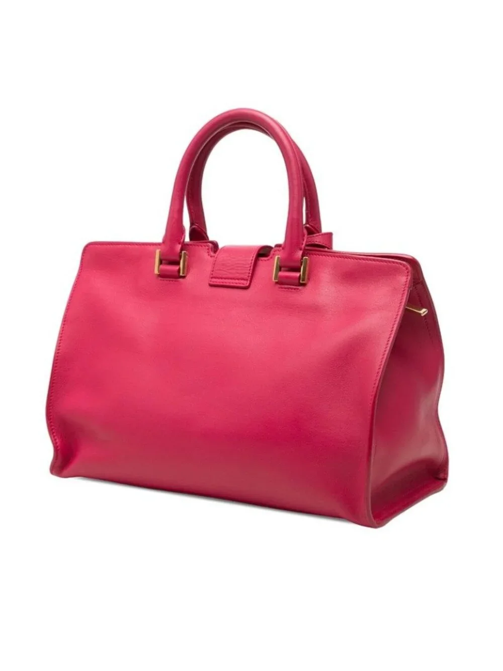 Saint Laurent Petit Cabas 2-Way Shoulder Bag Pink Leather